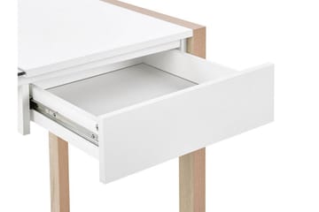 Ejenks Skrivebord 120 cm med Oppbevaringsskuff - Hvit/Lyst Tre - Møbler - Bord - Kontorbord - Skrivebord