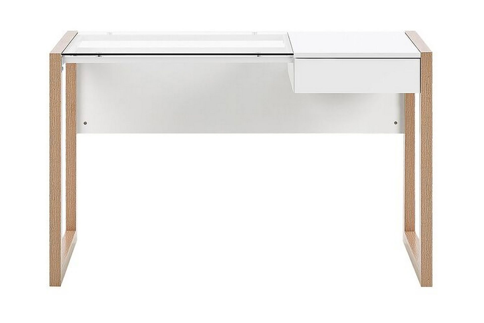 Ejenks Skrivebord 120 cm med Oppbevaringsskuff - Hvit/Lyst Tre - Møbler - Bord - Kontorbord - Skrivebord