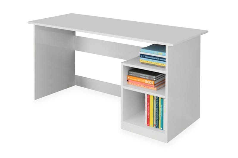 Elegancia Skrivebord 120 cm med Oppbevaring 2 Hyller - Hvit - Møbler - Bord - Kontorbord - Skrivebord