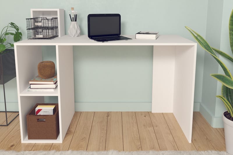 Elegancia Skrivebord 120 cm med Oppbevaringshylle - Hvit - Møbler - Bord - Kontorbord - Skrivebord