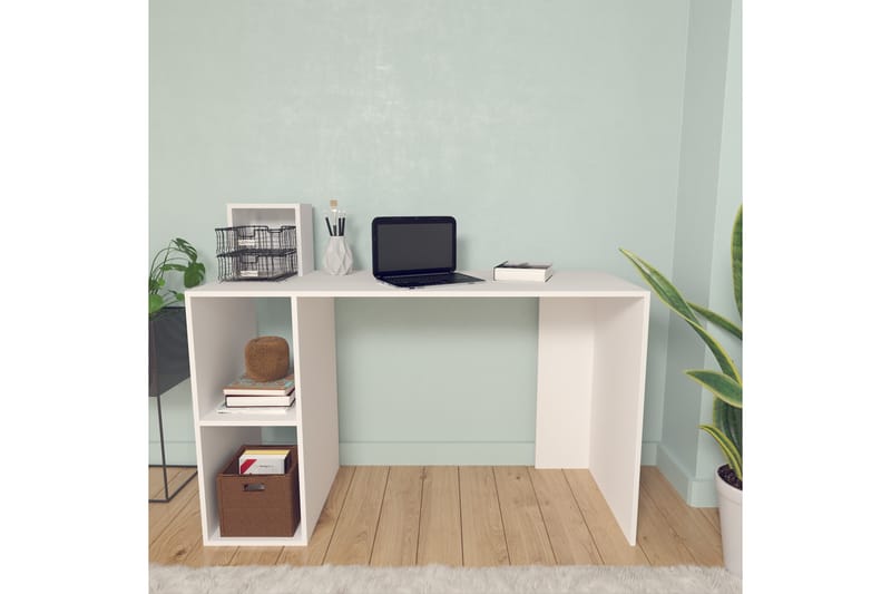 Elegancia Skrivebord 120 cm med Oppbevaringshylle - Hvit - Møbler - Bord - Kontorbord - Skrivebord