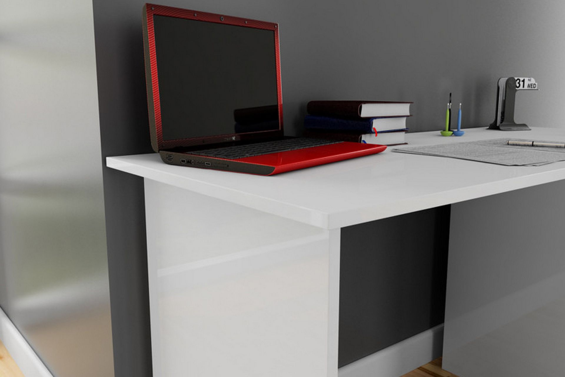 Elegancia Skrivebord 120 cm med Oppbevaringshyller - Hvit - Møbler - Bord - Kontorbord - Skrivebord