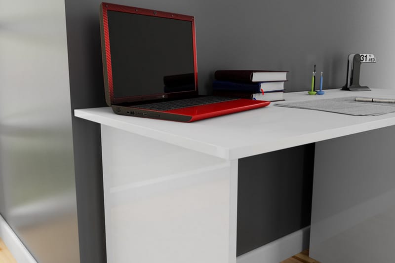 Elegancia Skrivebord 120 cm med Oppbevaringshyller - Hvit - Møbler - Bord - Kontorbord - Skrivebord