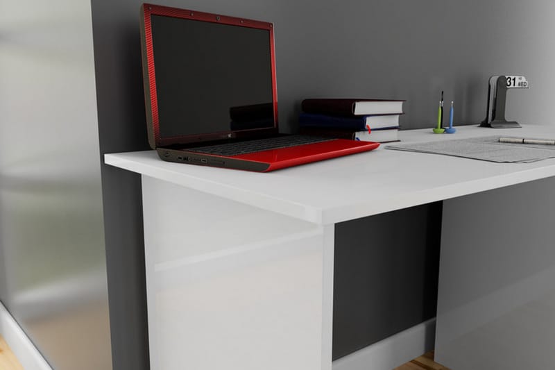 Elegancia Skrivebord 120 cm med Oppbevaringshyller - Hvit - Skrivebord