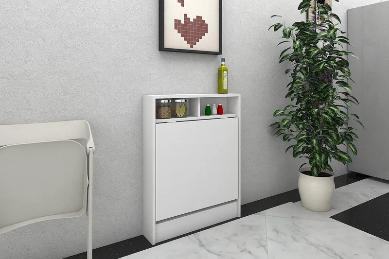 Elegancia Veggskrivebord 70cm med Oppbevaringshylle Sammenle - Hvit - Møbler - Bord - Kontorbord - Skrivebord