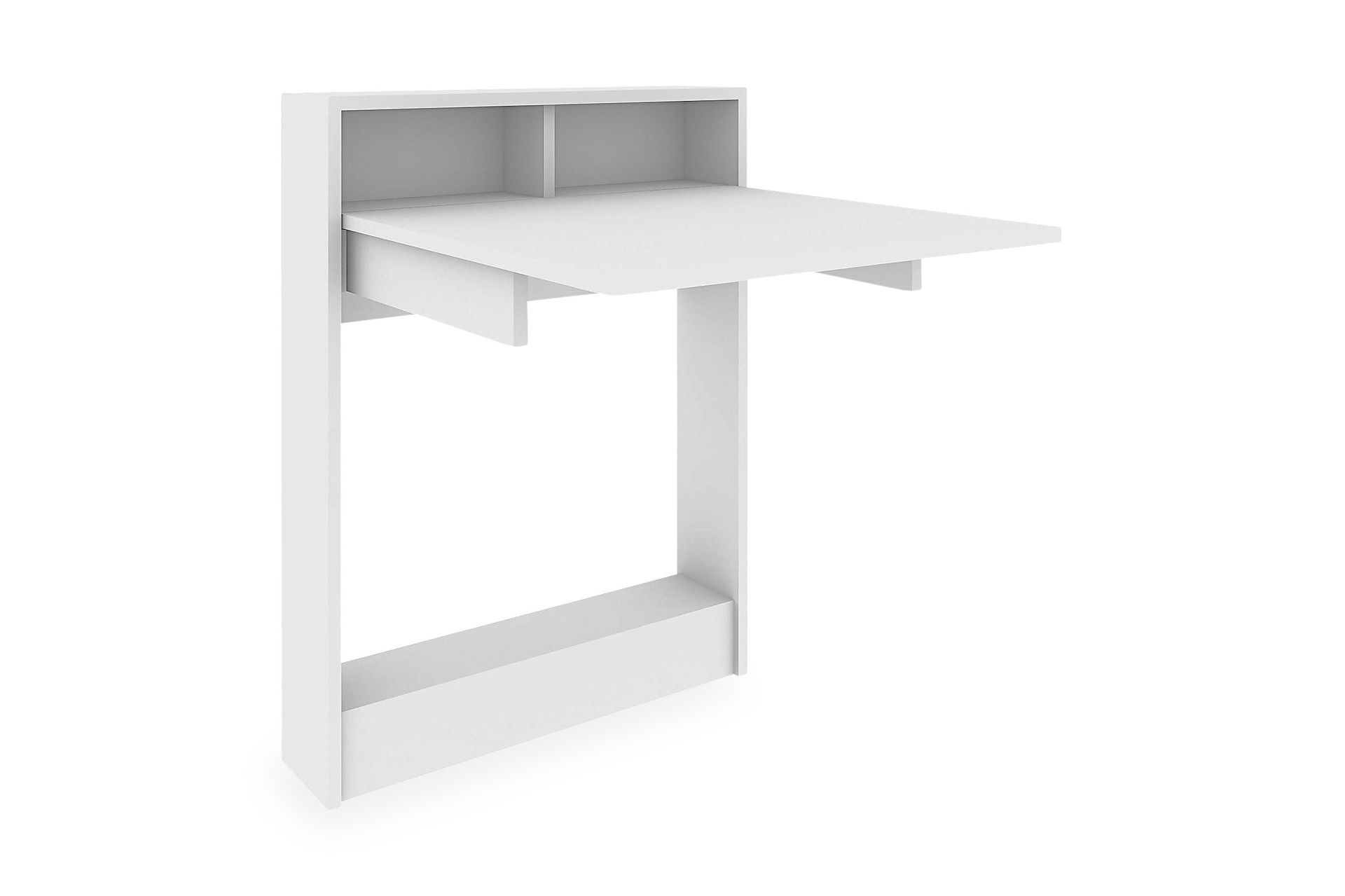 Elegancia Veggskrivebord 70cm med Oppbevaringshylle Sammenle - Hvit