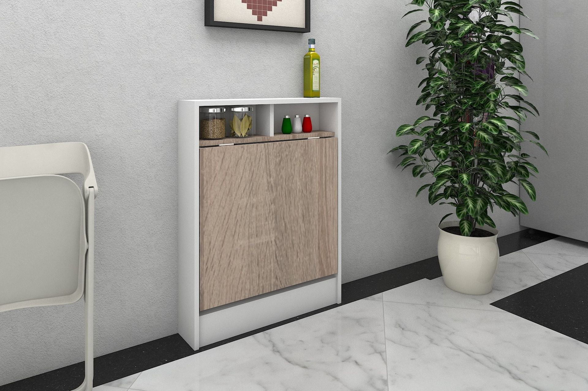 Elegancia Veggskrivebord 70cm med Oppbevaringshylle Sammenle - Tre - Møbler - Bord - Kontorbord - Skrivebord
