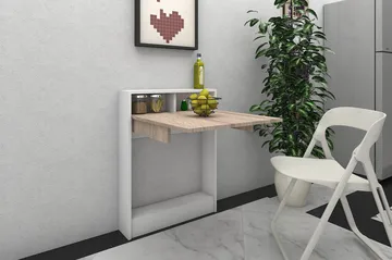 Elegancia Veggskrivebord 70cm med Oppbevaringshylle Sammenle - Tre - Møbler - Bord - Kontorbord - Skrivebord