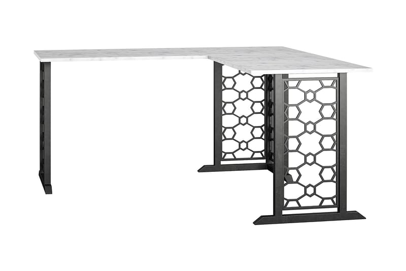 Ella Skrivebord 151 cm Marmormønster Hvit/Svart - CosmoLiving - Møbler - Bord - Kontorbord - Skrivebord