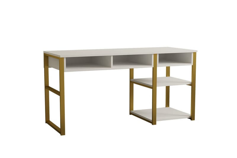 Emro Skrivebord 150 cm - Gull/Hvit - Møbler - Bord - Kontorbord - Skrivebord