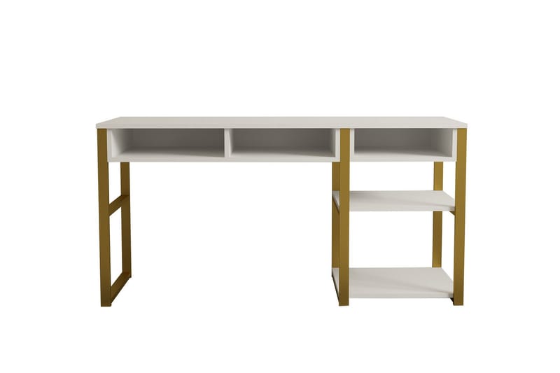 Emro Skrivebord 150 cm - Gull/Hvit - Skrivebord