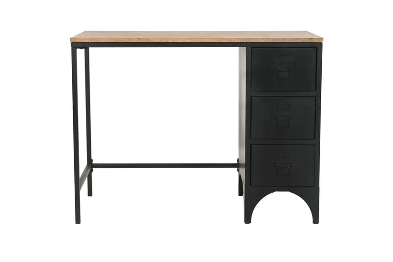 Enkelt skrivebord heltre edelgran og stål 100x50x76 cm - Skrivebord