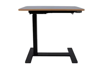 Ergo Justerbart Skrivebord i Metall med Bordplate i Tre - Svart - Møbler - Bord - Kontorbord - Skrivebord - Hev og senkbart skrivebord