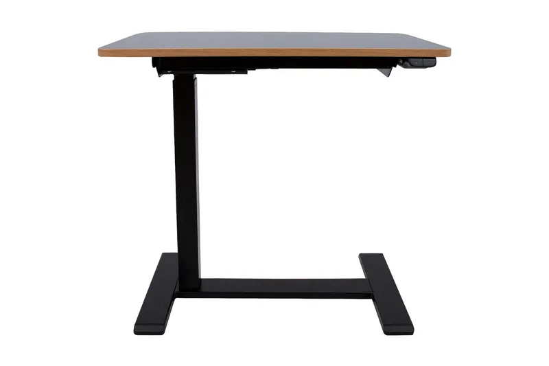 Ergo Justerbart Skrivebord i Metall med Bordplate i Tre, Svart