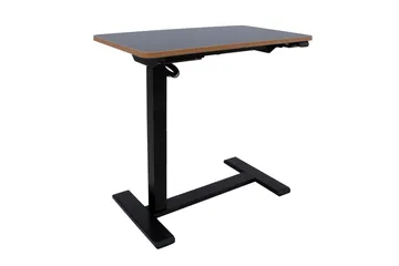 Ergo Justerbart Skrivebord i Metall med Bordplate i Tre - Svart - Møbler - Bord - Kontorbord - Skrivebord - Hev og senkbart skrivebord