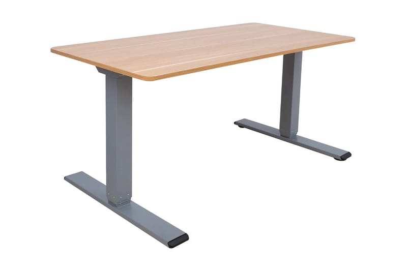 Ergo Optimal Skrivebord med 2 motor 140x70 cm Tre/Grå, undefined