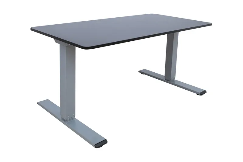 Ergo Optimal Skrivebord med 2 motor 140x80 cm Svart/Grå, undefined