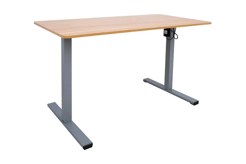 Ergo Optimal Skrivebord med motor 120x60 cm Tre/Grå, undefined