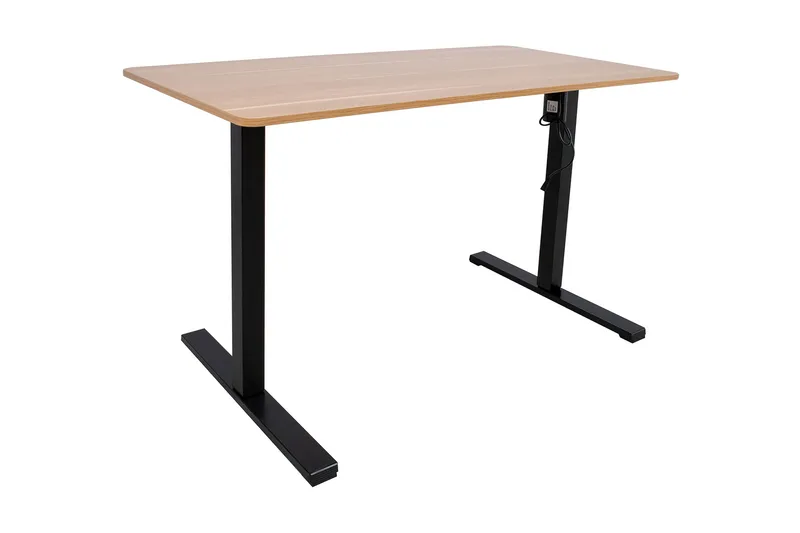 Ergo Optimal Skrivebord med motor 140x70 cm Tre/Svart, undefined