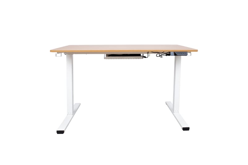 Ergo Skrivebord med 1 motor 120x60 cm Hvit/Eik - Møbler - Bord - Kontorbord - Skrivebord - Hev og senkbart skrivebord