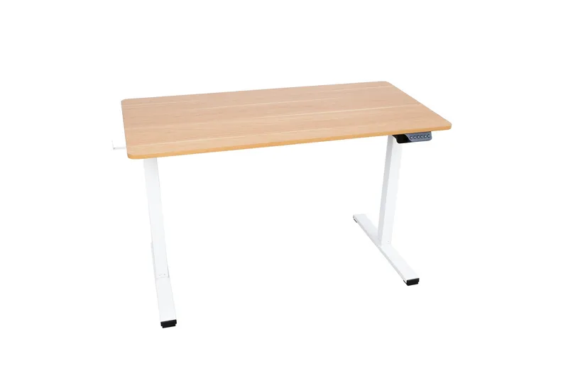 Ergo Skrivebord med 1 motor 120x60 cm Hvit/Eik - Møbler - Bord - Kontorbord - Skrivebord - Hev og senkbart skrivebord