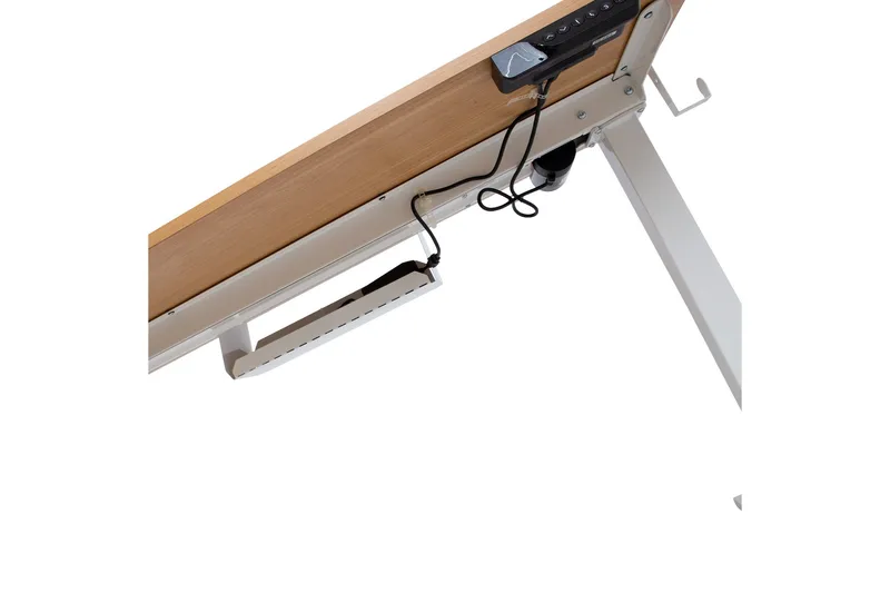 Ergo Skrivebord med 1 motor 120x60 cm Hvit/Eik - Møbler - Bord - Kontorbord - Skrivebord - Hev og senkbart skrivebord