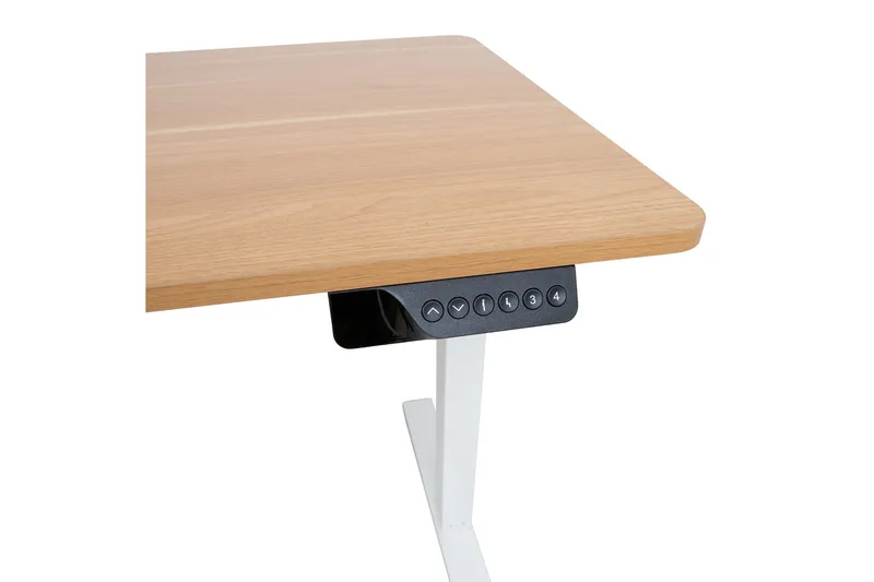 Ergo Skrivebord med 1 motor 120x60 cm Hvit/Eik - Møbler - Bord - Kontorbord - Skrivebord - Hev og senkbart skrivebord