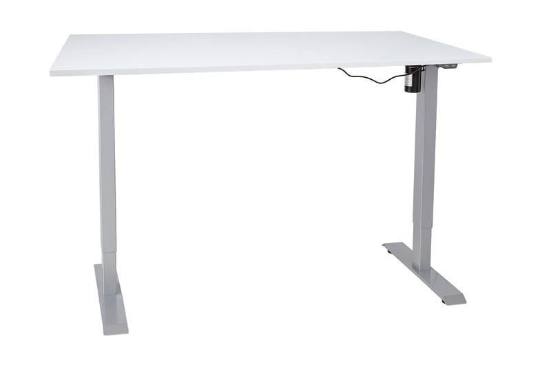 Ergosum 1 Skrivebord 140 cm Hev- og Senkbart Elektrisk - Gråhvit - Hev og senkbart skrivebord - Skrivebord