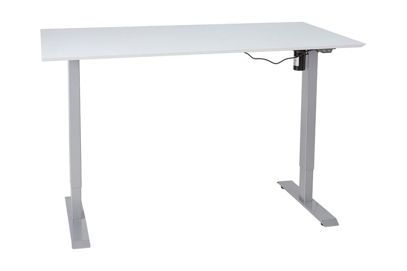 Ergosum 1 Skrivebord 160 cm Hev- og Senkbart Elektrisk - Gråhvit - Hev og senkbart skrivebord - Skrivebord