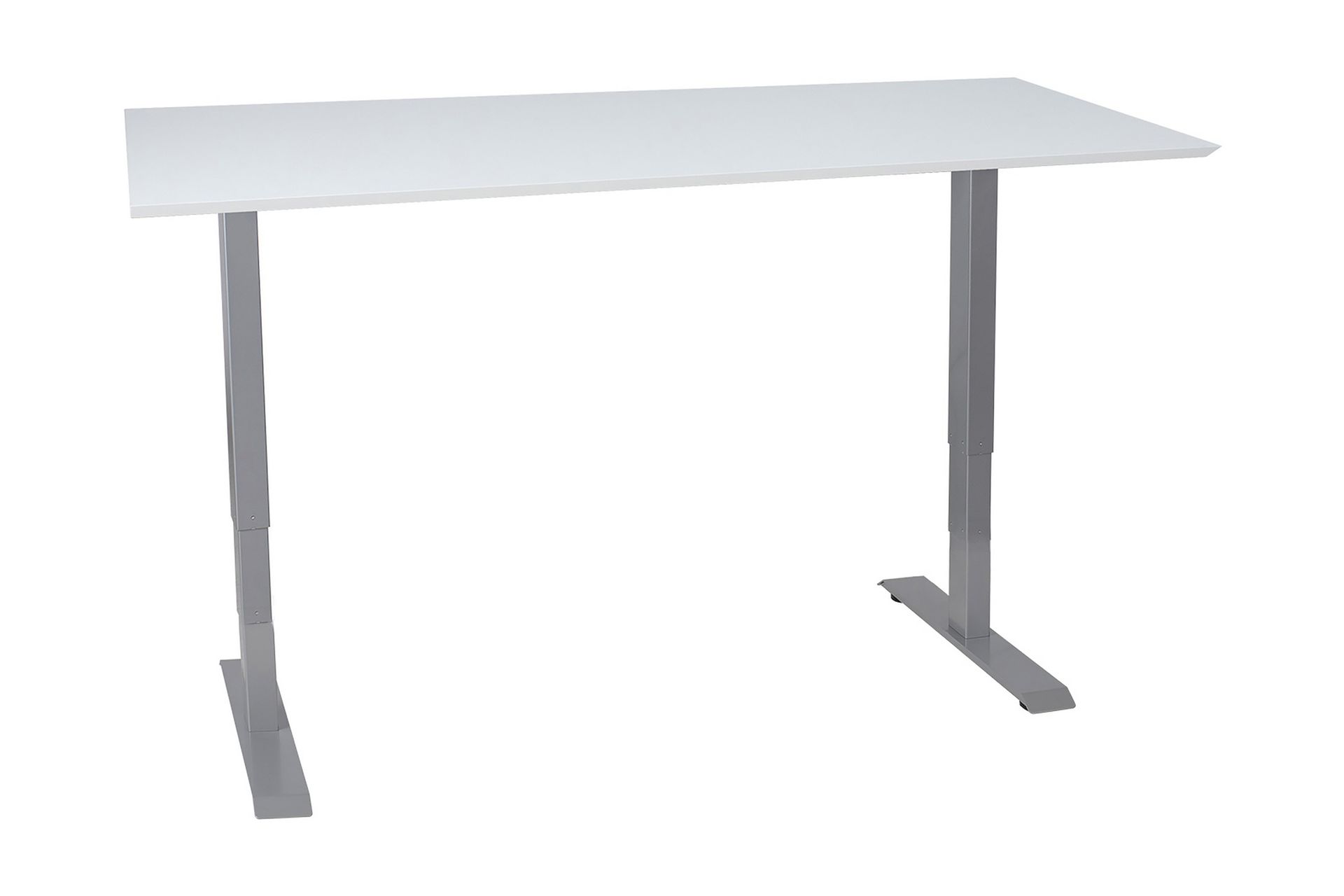 Ergosum 2 Skrivebord 160 cm Hev- og Senkbart - Hvit/Grå - Møbler - Bord - Kontorbord - Skrivebord - Hev og senkbart skrivebord