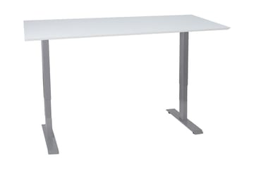 Ergosum 2 Skrivebord 160 cm Hev- og Senkbart - Hvit/Grå - Møbler - Bord - Kontorbord - Skrivebord - Hev og senkbart skrivebord