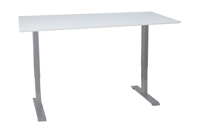 Ergosum 2 Skrivebord 160 cm Hev- og Senkbart - Hvit/Grå - Møbler - Bord - Kontorbord - Skrivebord - Hev og senkbart skrivebord