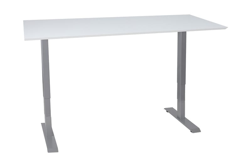 Ergosum 2 Skrivebord 160 cm Hev- og Senkbart - Hvit/Grå - Hev og senkbart skrivebord - Skrivebord