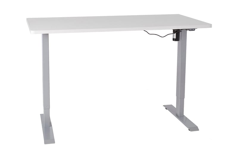 Ergosum Skrivebord 140 cm Hev- og Senkbart - Grå/Hvit - Hev og senkbart skrivebord - Skrivebord