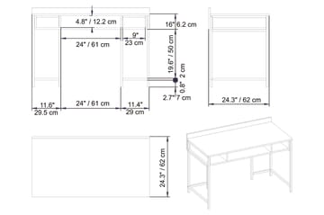 Fagersanna Skrivebord 120 cm med Oppbevaring 3 Hyller - Gull - Møbler - Bord - Kontorbord - Skrivebord