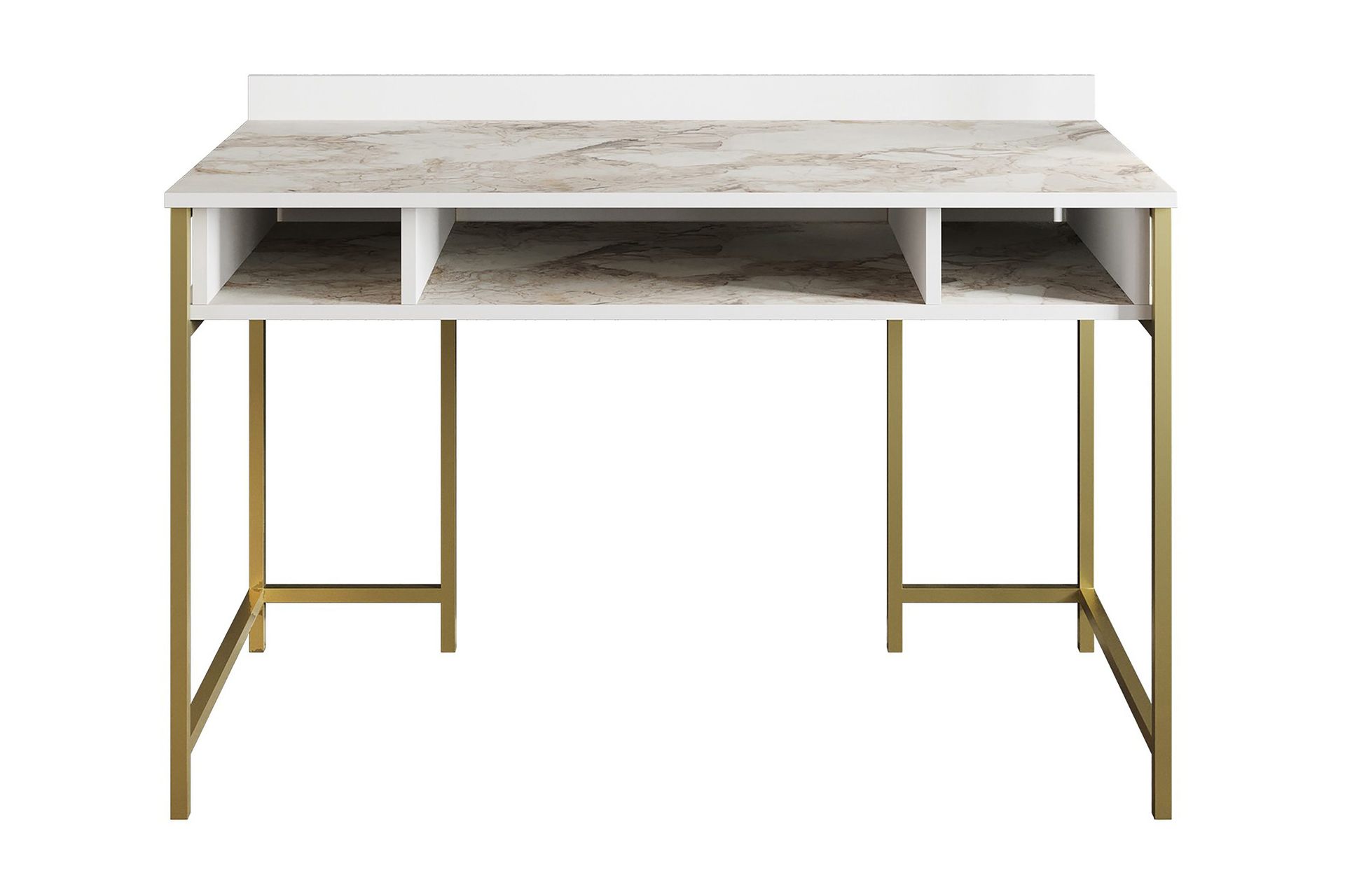 Fagersanna Skrivebord 120 cm med Oppbevaring 3 Hyller - Gull