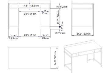 Fagersanna Skrivebord 120 cm med Oppbevaringshyller - Svart - Møbler - Bord - Kontorbord - Skrivebord