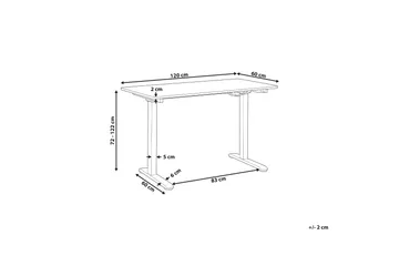 Faraday Skrivebord 60x120 cm - Hvit - Møbler - Bord - Kontorbord - Skrivebord - Hev og senkbart skrivebord