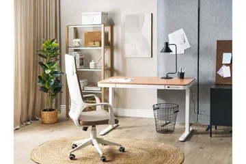 Farhan Skrivebord 60x120 cm - Hvit/Lyst tre - Møbler - Bord - Kontorbord - Skrivebord - Hev og senkbart skrivebord