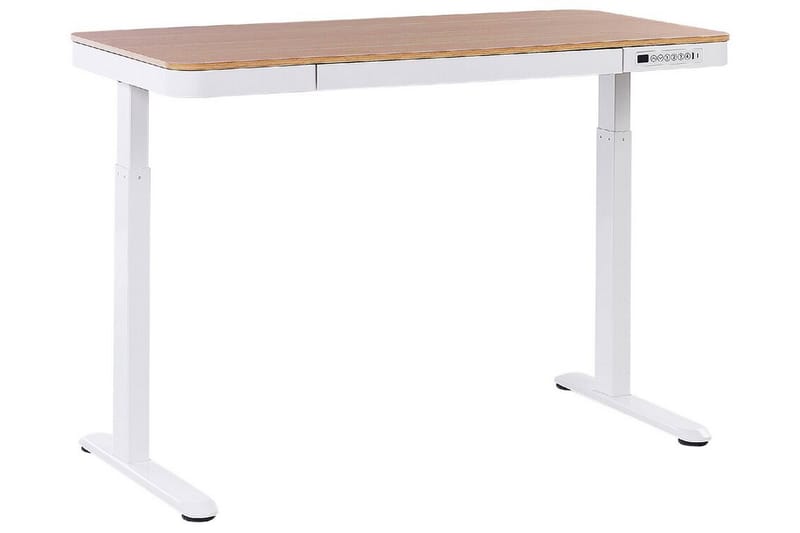 Farhan Skrivebord 60x120 cm - Hvit/Lyst tre - Møbler - Bord - Kontorbord - Skrivebord - Hev og senkbart skrivebord