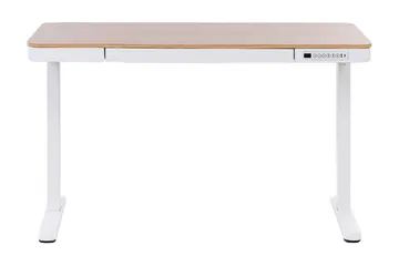 Farhan Skrivebord 60x120 cm - Hvit/Lyst tre - Møbler - Bord - Kontorbord - Skrivebord - Hev og senkbart skrivebord