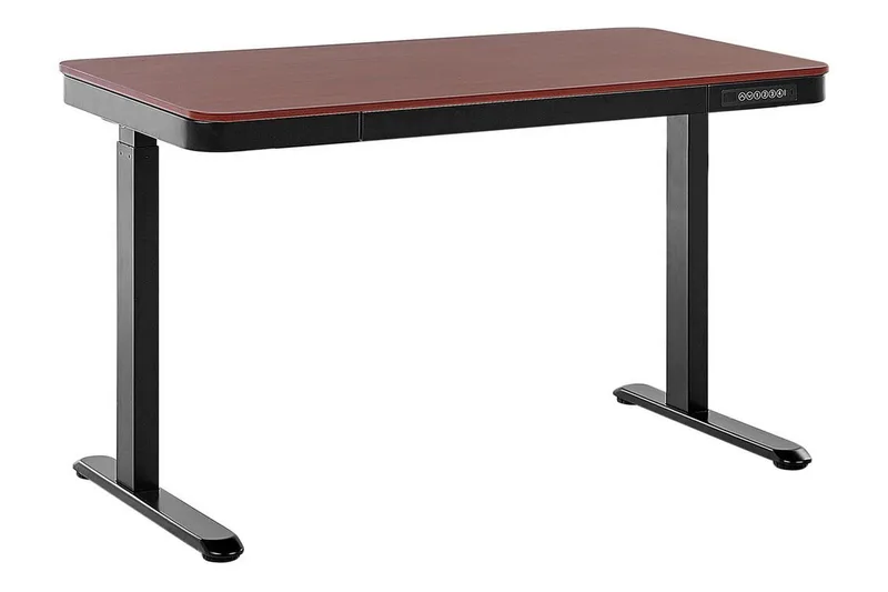 Farhan Skrivebord 60x120 cm, Mørkt tre/Svart