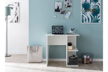 Farleys Skrivebord 82 cm med Oppbevaringshyller - Hvit - Møbler - Bord - Kontorbord - Skrivebord
