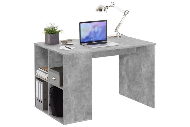 FMD Skrivebord med sidehyller 117x73x75 cm betonggrå - Skrivebord