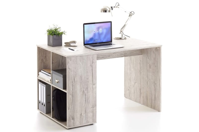 FMD Skrivebord med sidehyller 117x73x75 cm sandfarget eik - Skrivebord