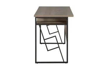 Forresa Skrivebord 120 cm med Oppbevaringshylle - Mørkebrun/Svart - Møbler - Bord - Kontorbord - Skrivebord