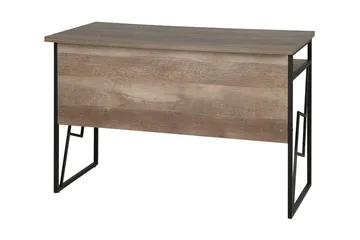 Forresa Skrivebord 120 cm med Oppbevaringshylle - Mørkebrun/Svart - Møbler - Bord - Kontorbord - Skrivebord