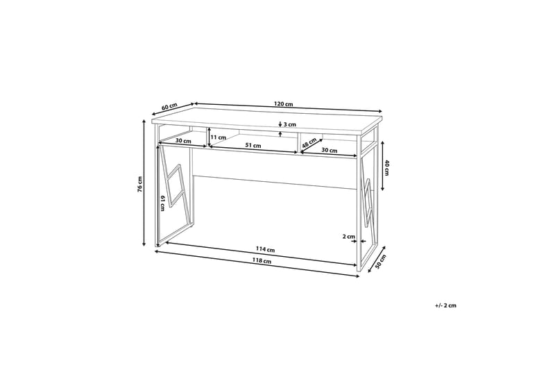 Forresa Skrivebord 120 cm med Oppbevaringshylle - Mørkebrun/Svart - Møbler - Bord - Kontorbord - Skrivebord