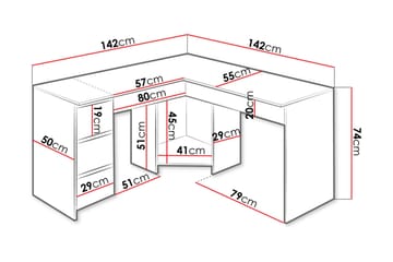 Fotyn Skrivebord 142 cm - Hvit - Møbler - Bord - Kontorbord - Skrivebord