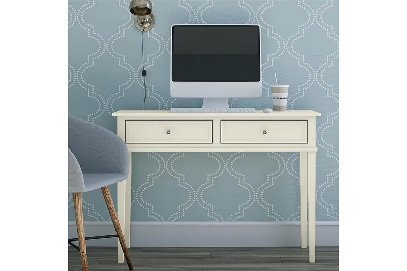 Franklin Skrivebord 90 cm med Oppbevaringsskuff Hvit - Dorel Home - Møbler - Bord - Kontorbord - Skrivebord